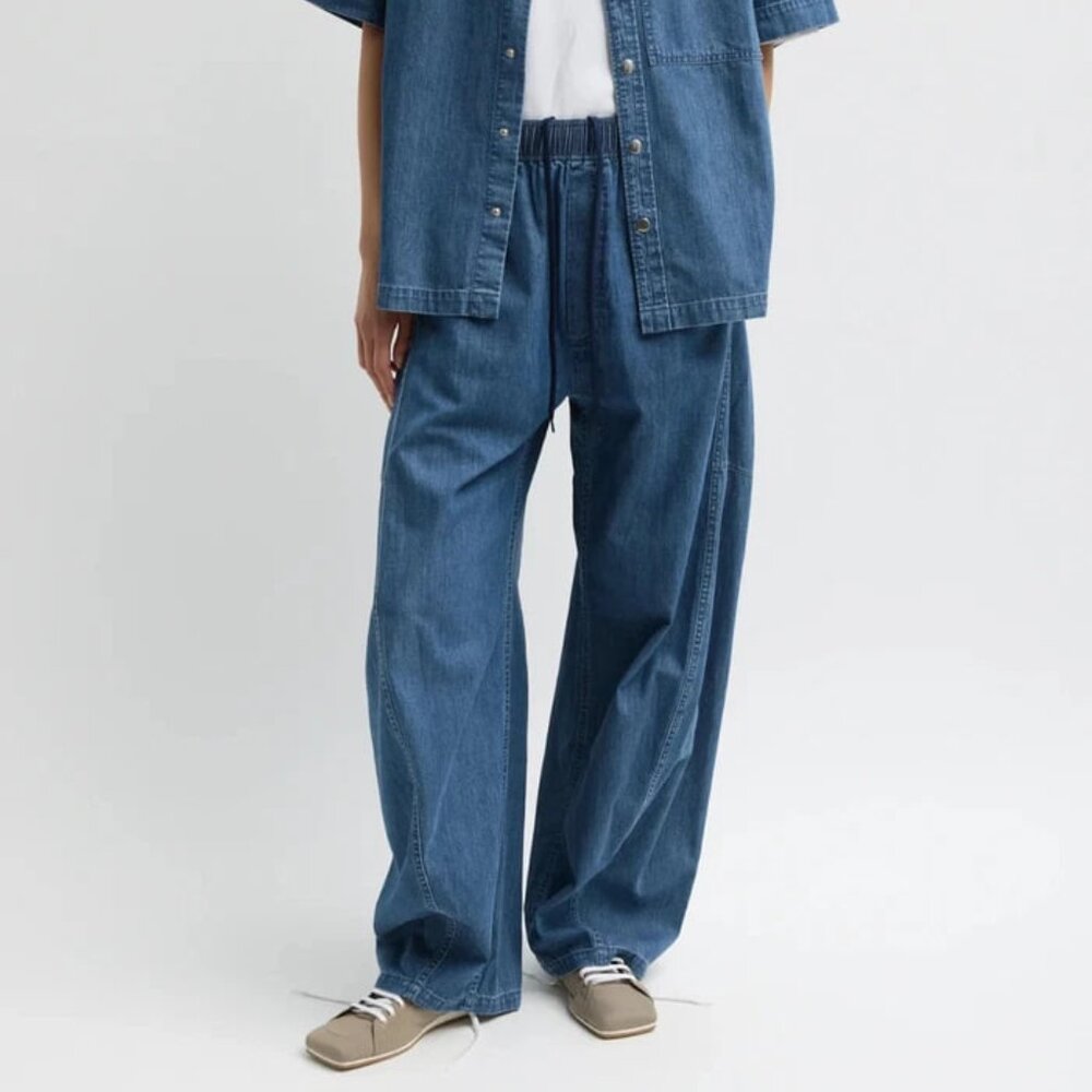 Tibi NWOT Summer Denim Classic Wash Winslow Pant Short S
